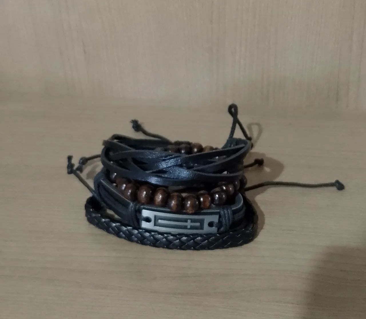 Kit 4 Pulseiras Masculinas de Couro  - Foto 2
