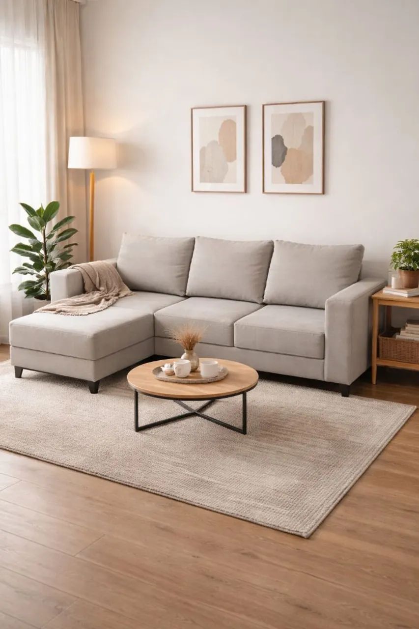 Lindo sofá de 3 lugares com chaise lateral65704309132417122