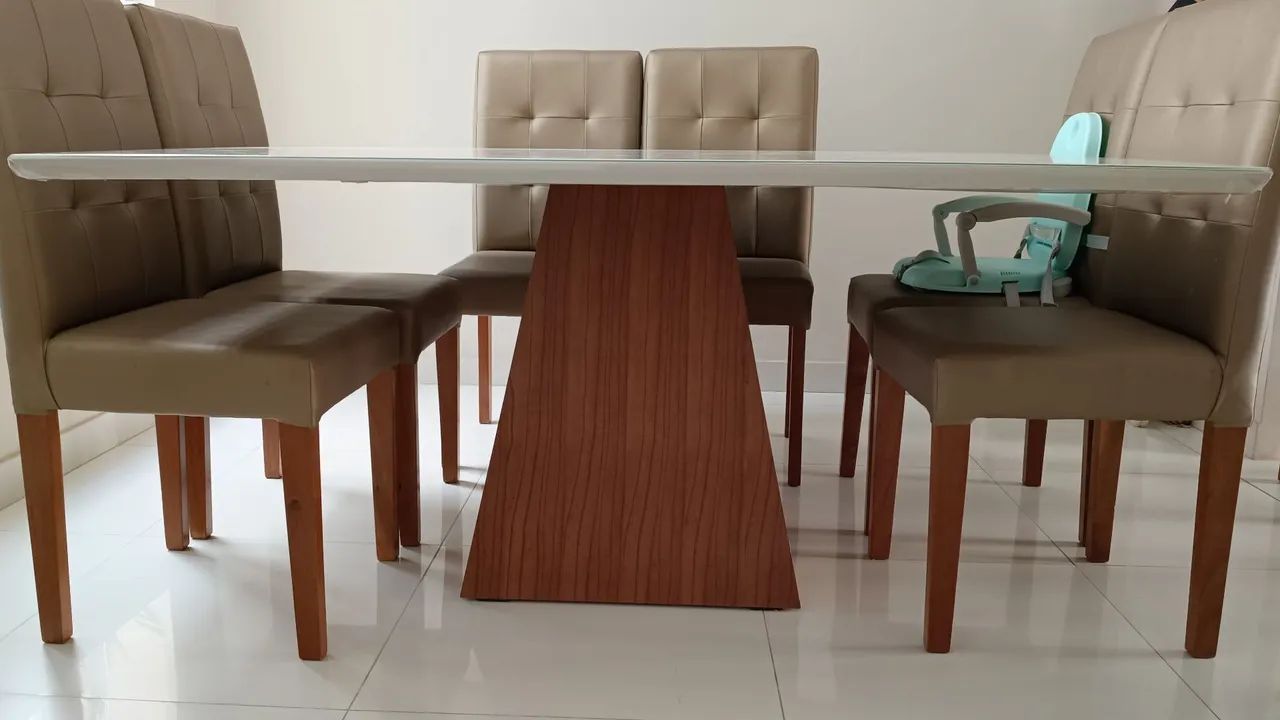 Vendo mesa quadrada (1,50x1,50) em MDF OFF WHITE - Foto 5