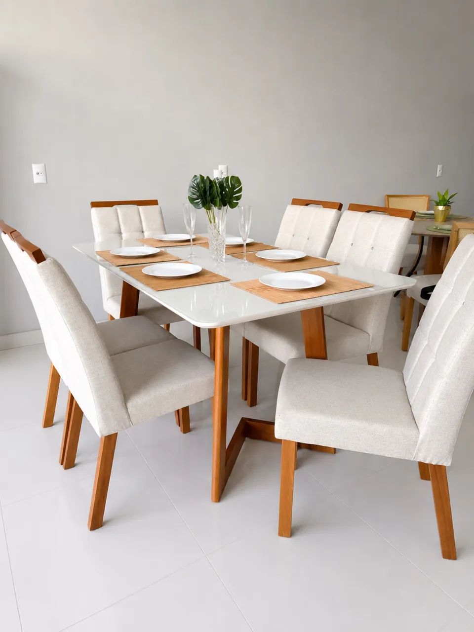 MESA DE JANTAR 160x80 COM 6 CADEIRAS - Foto 3