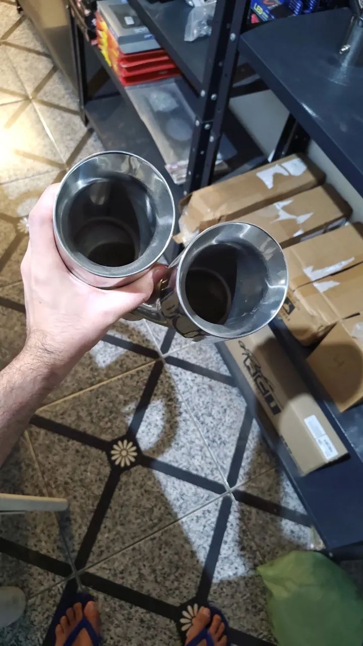 Ponteira dupla Chapa dupla inox 3.5 polegadas  - Foto 3