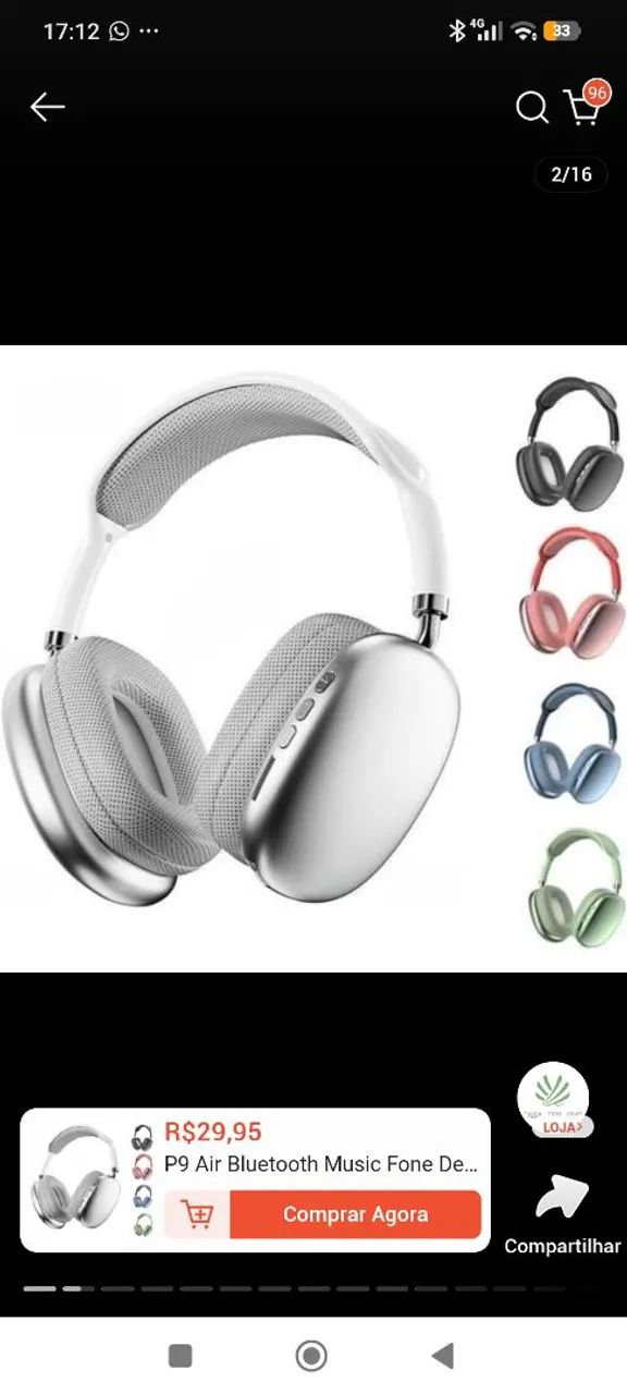 Fone de Ouvido bluetooth 