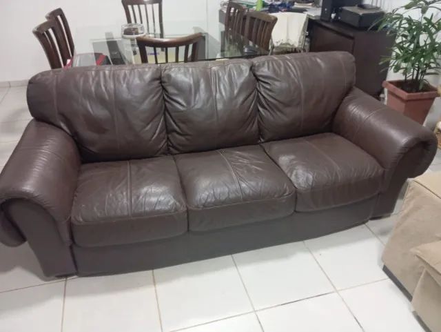 Sofar 3 lugares em couro legitimo.    - Foto 2