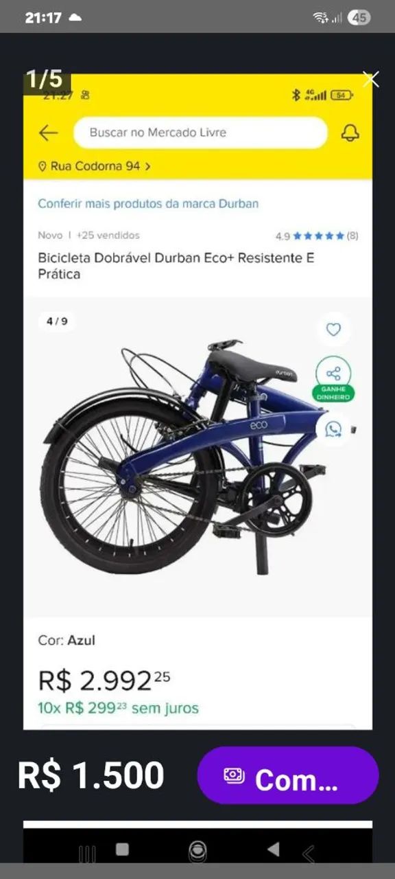 BIKE DOBLAVEL CALOI ARO 20 SEMI NOVA VERMELHA IMP. - Foto 6