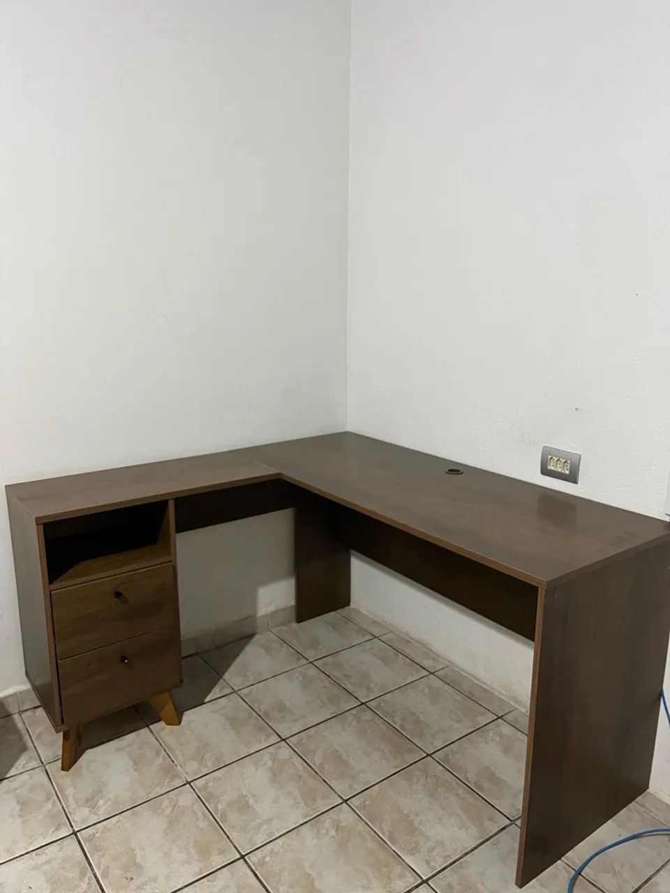 Mesa Em L MDF Com Gaveteiro
