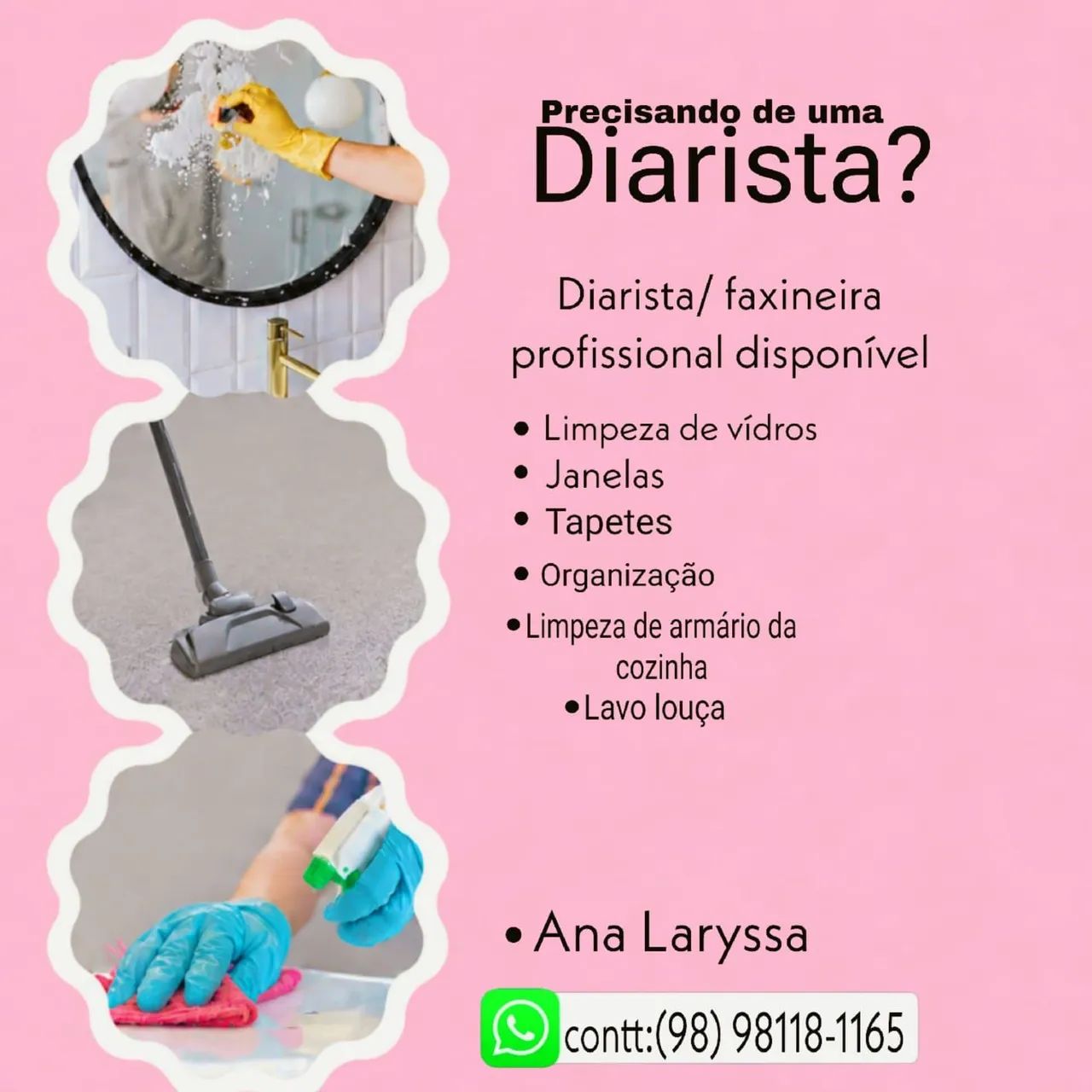 Faxineira experiente disponível 