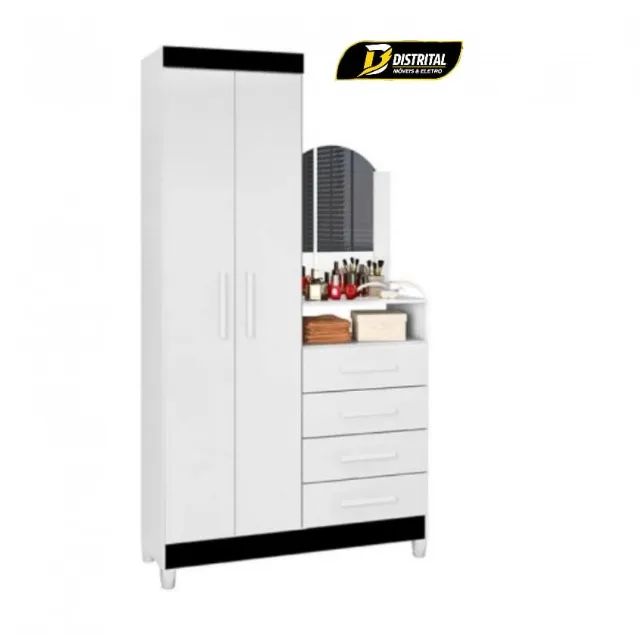 Guarda Roupa/Cômoda Capri com Espelho 2P 4G Pronta Entrega