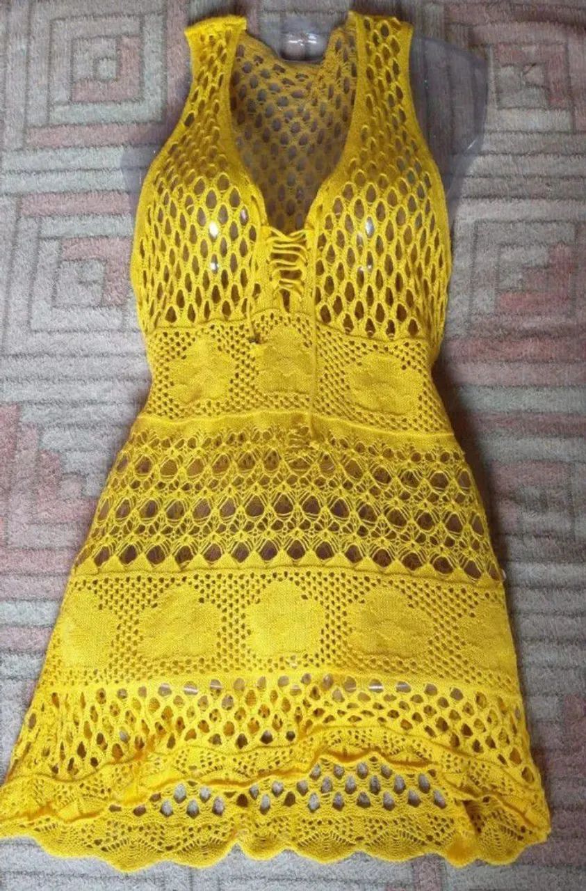Vestido de Crochê Amarelo - Foto 2