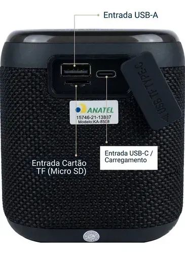 Caixa de Som Bluetooth com Cabo para Carregar Celular NOVA - Foto 4