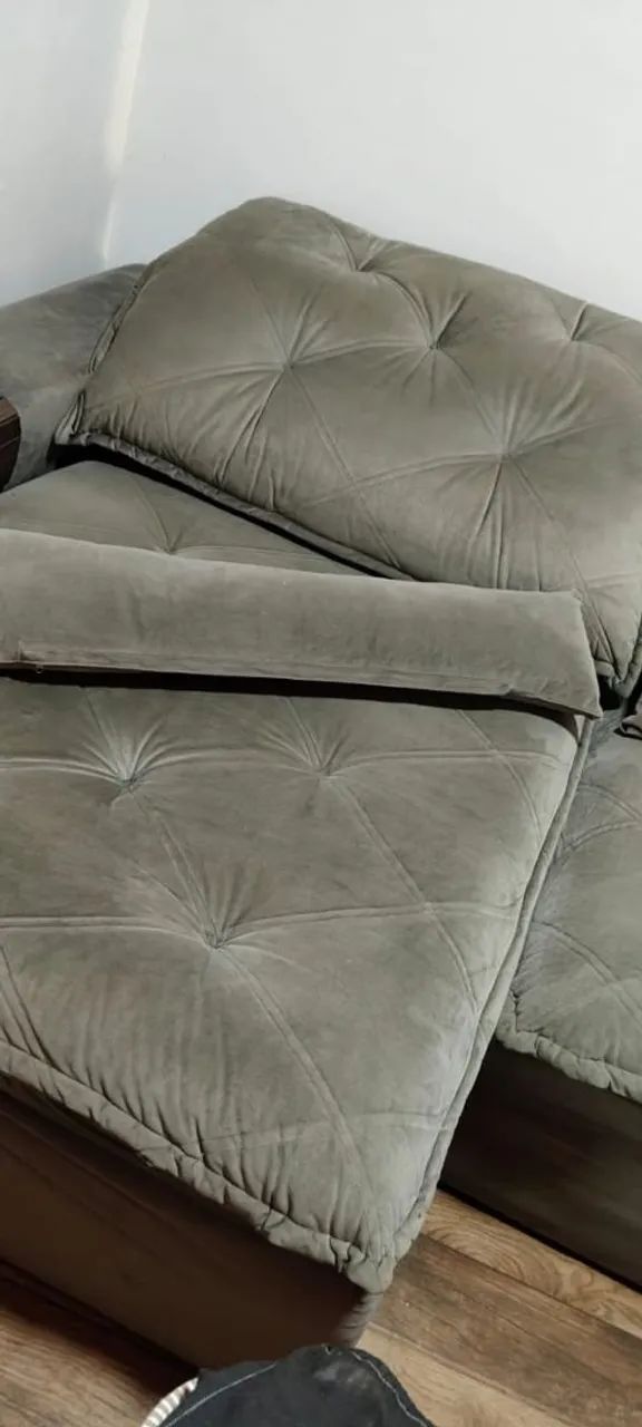 Sofá Retrátil 2,50x1,80 com molas ensacadas tecido suede estudo trocas - Foto 4