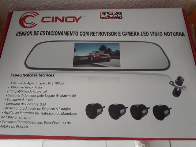 Sensor de estacionamento com retrovisor e camera de re 