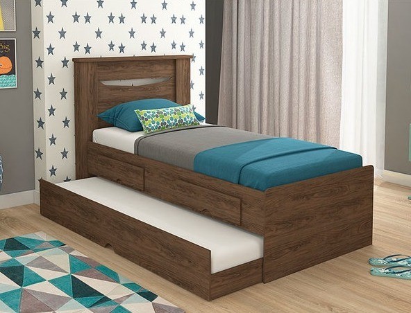 Quarto Suíte Cama com Cama auxiliar 2 Gavetas - Foto 5