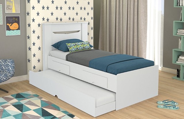 Quarto Suíte Cama com Cama auxiliar 2 Gavetas - Foto 3