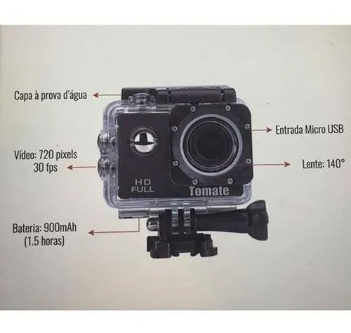 Câmera e filmadora esportiva 720p à prova d?água Tomate Mt-1081 - Foto 4