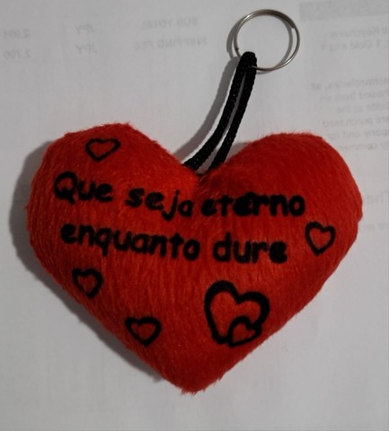 Chaveiro - Coração de pelúcia - Foto 2