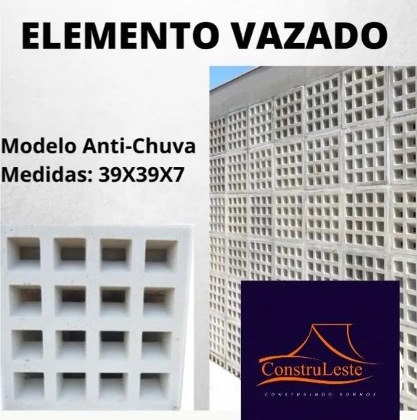 Elemento Vazado 4 Pontas - 39x39x7cm - Foto 4