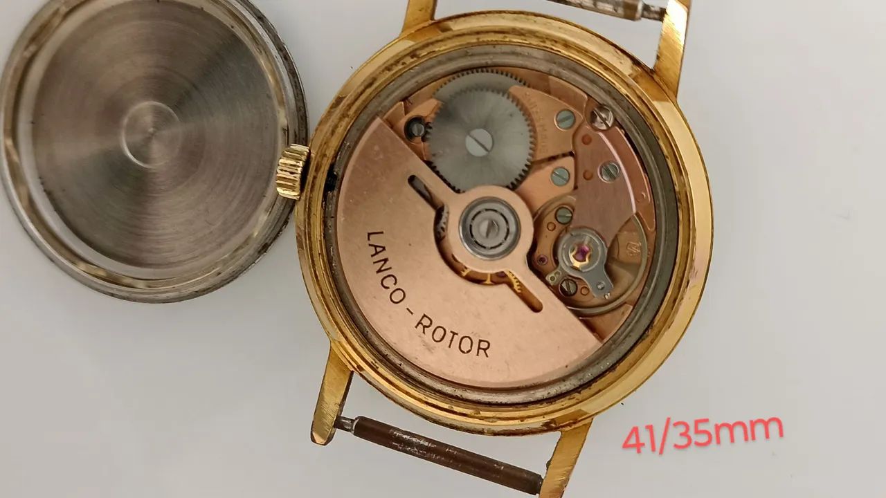 Relógio Lanco dourado masculino com brasão no mostrador  - Foto 4