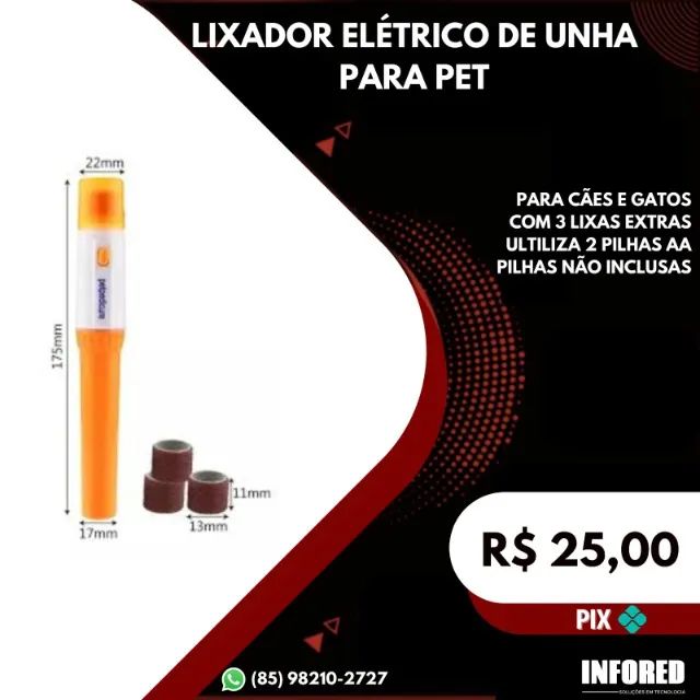 Lixador elétrico de unha para pet