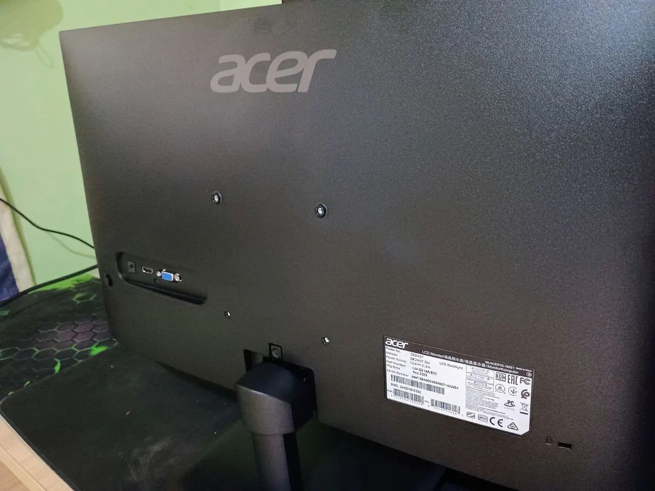 Monitor Acer Gamer 24'' Full HD 144Hz
