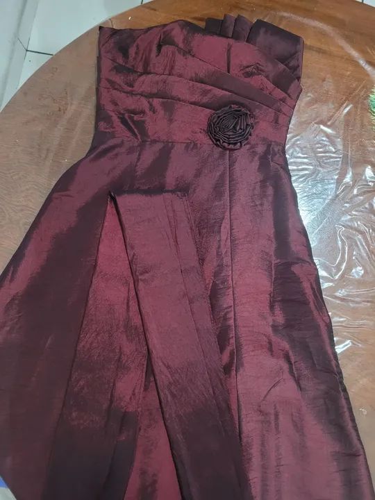 Vestido longo vinho tomara que caia - Foto 2
