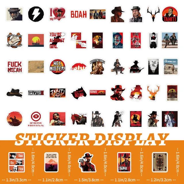 Kit 100 Adesivos de Red Dead Redemption 2 - Autocolantes Pcs Peças Unidades RDR 2 - Foto 5
