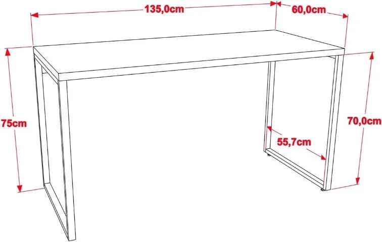 Mesa para Escritório Office Estilo Industrial 1,35m - Foto 3