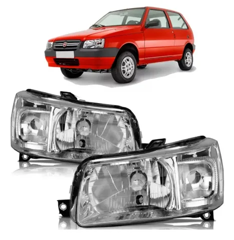 Par Farol Cromado Fiat Uno Fiorino