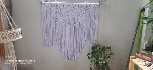 Painel em macrame ondas do mar
