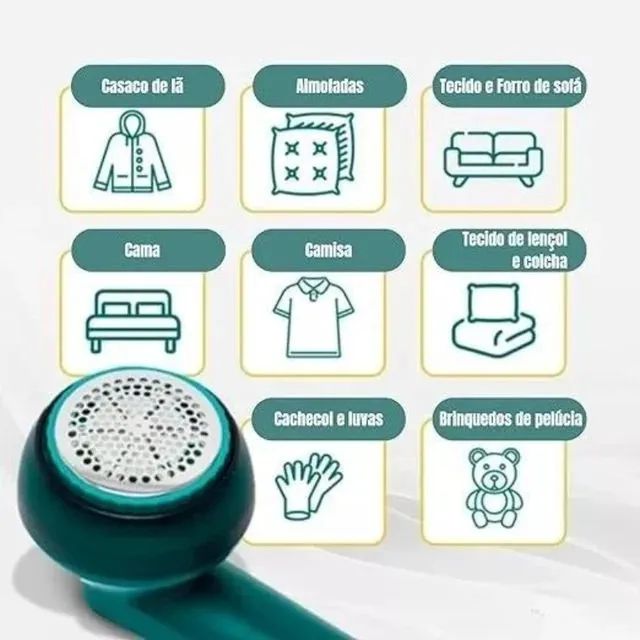 Removedor de bolinhas elétrico portátil, 6 cabeças de faca, recarregável USB - Foto 2