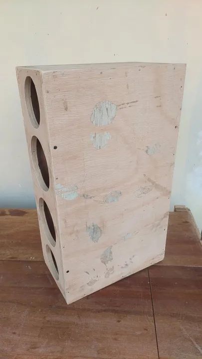 Caixa corneteira crua, 2 driver e 2 tweeter, longa, 60x35x18, pronta para pintura. - Foto 4