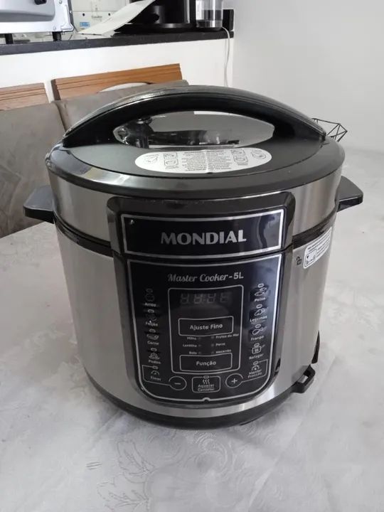 Lacrada Panela de Pressão Elétrica Digital Master Cooker 5L 900W 220V Prata Mondial - Foto 3