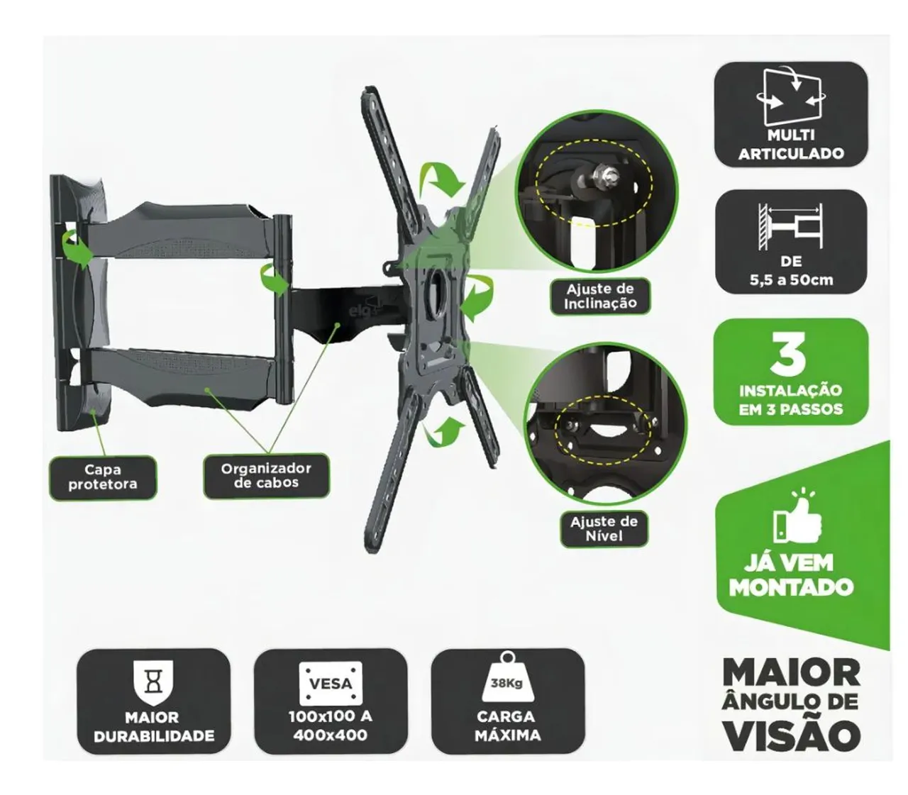 Suporte Articulado para TV - Elg A02V4N