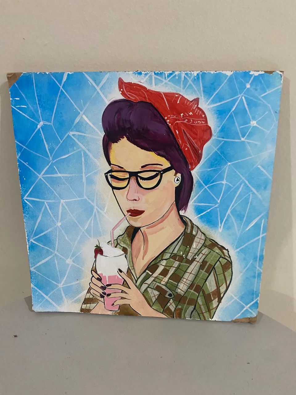 Quadro Dupla Face Pintado a Mão 
