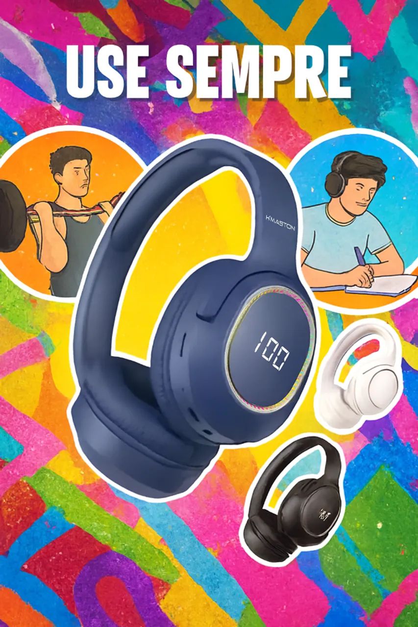 Fone headset Bluetooth - Ideal para Academia, Corrida e Estudos
