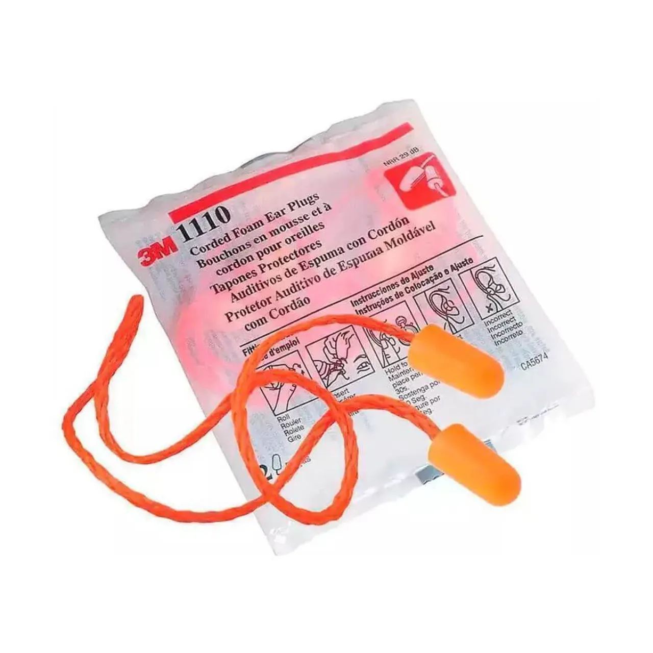 Tampão de Ouvido de Espuma Protetor Auricular 3M Moldável 1110 Com Cordão - Foto 4