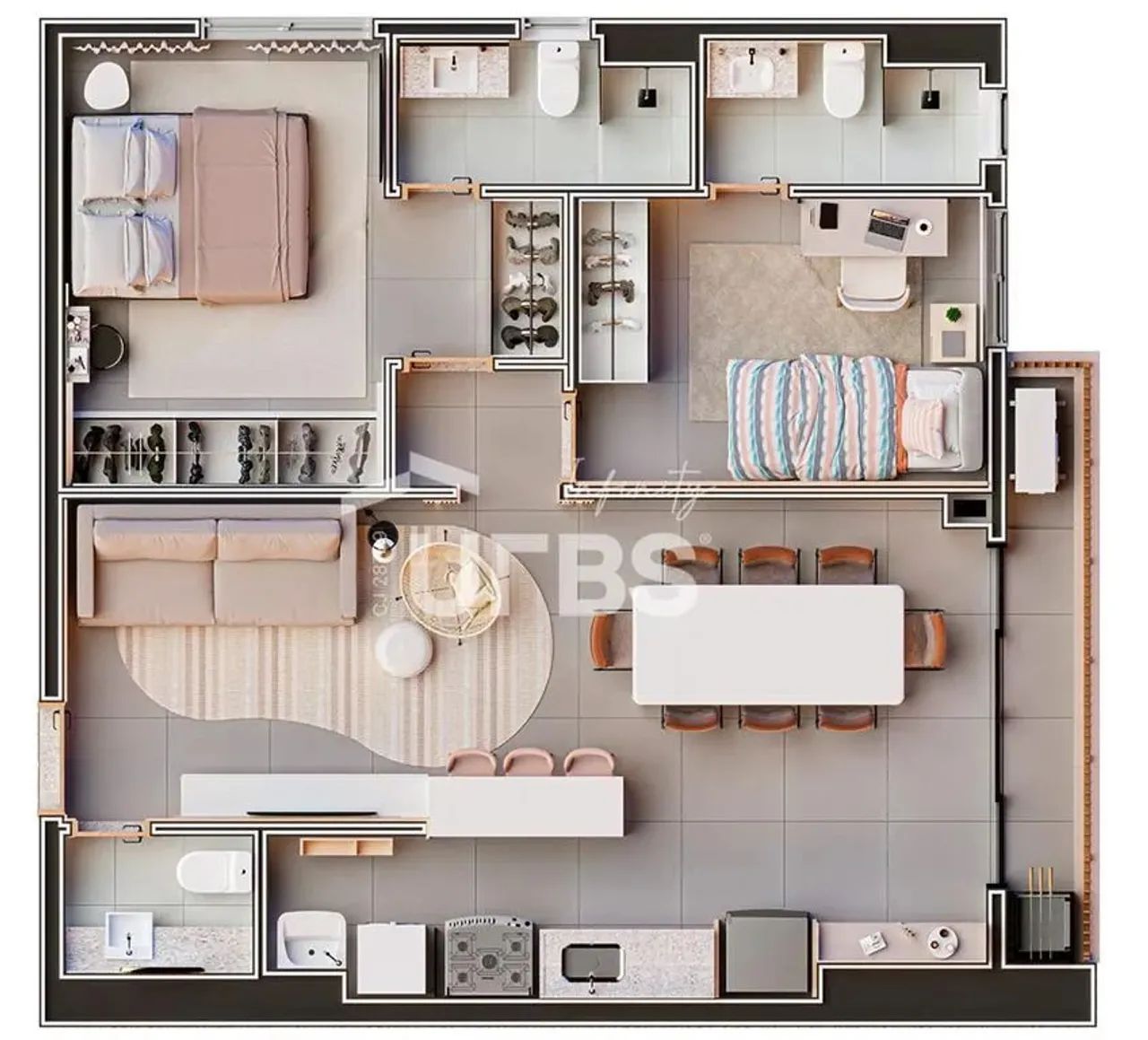 Invite Marista Apartaments - Apartamento 2 quartos, sendo 2 suítes - Foto 2