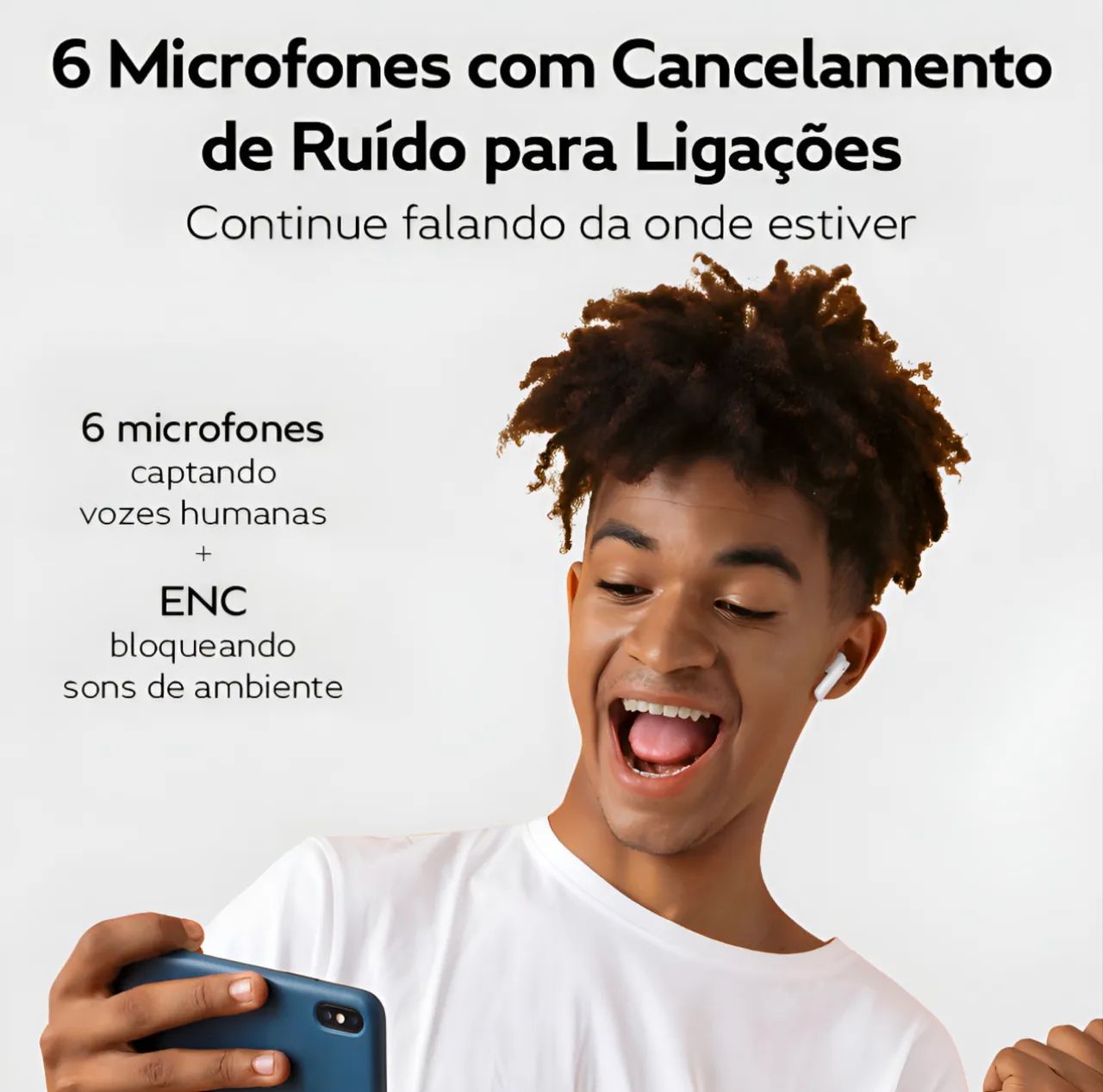 Fone Qcy Ht05 Melobuds Bluetooth 5.2 Anc Cor Branco - Foto 4