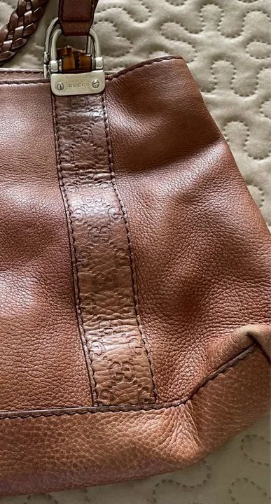 Bolsa couro marrom claro Gucci
