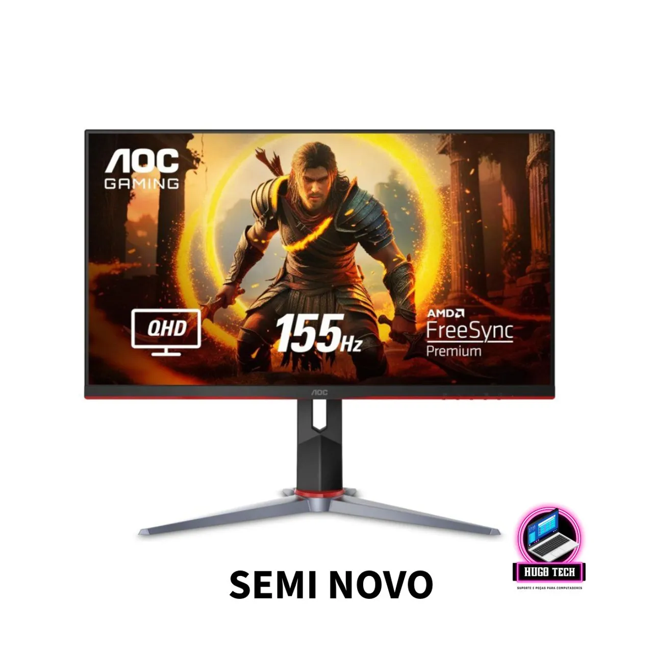Monitor Gamer AOC 155Hz QHD - Semi Novo