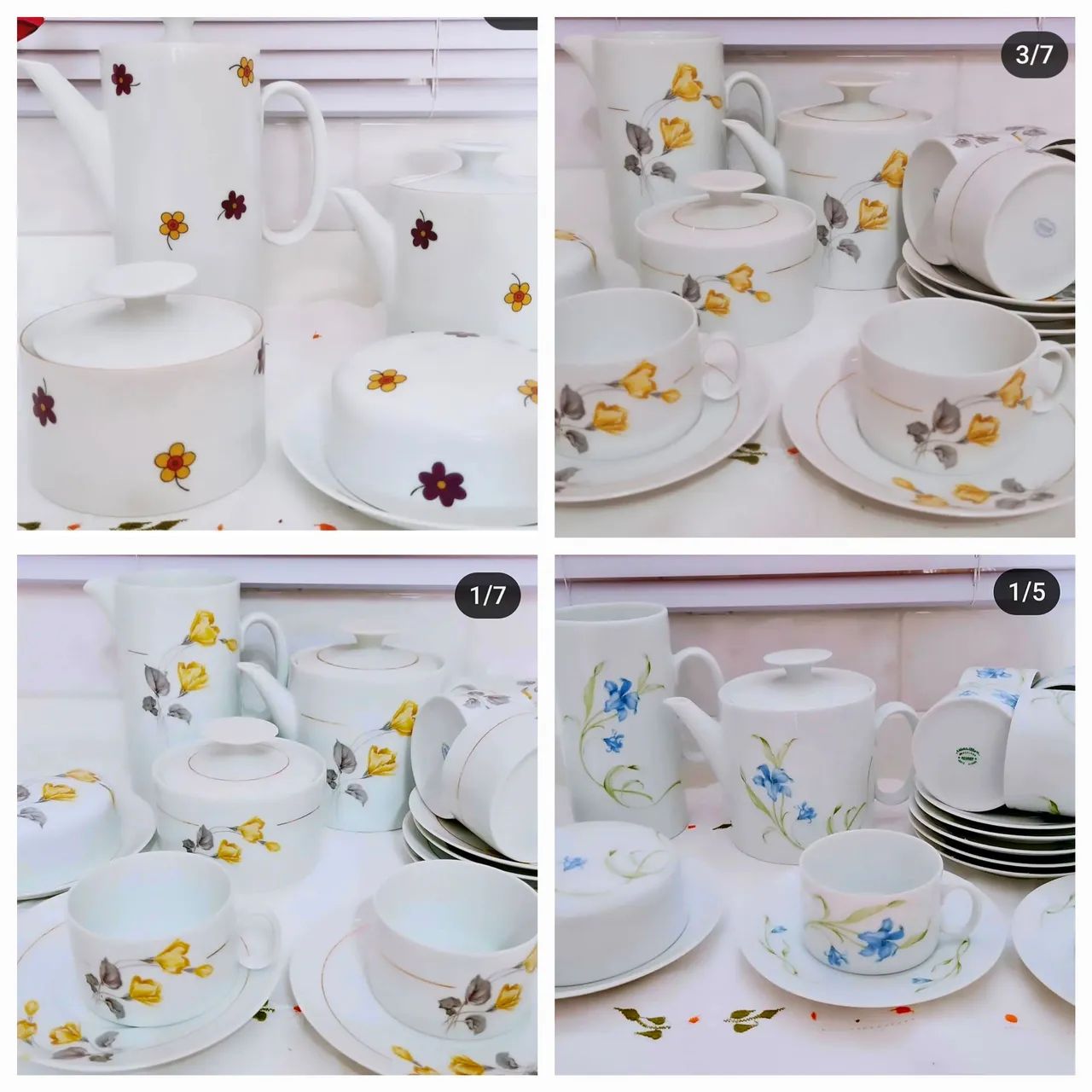 Jogo de Chá e Café em Porcelana com Flores - Novo - Foto 6