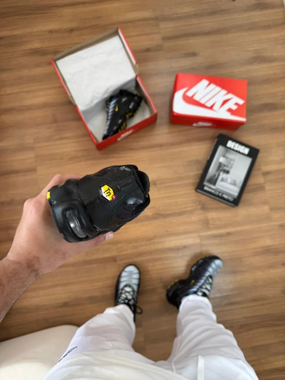 Tênis Nike TN Air Max Plus Importado Masculino Preto/Cinza/Amarelo - Foto 4