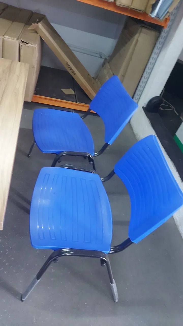 Cadeiras juntas PVC pés aço para recepção * - Foto 3
