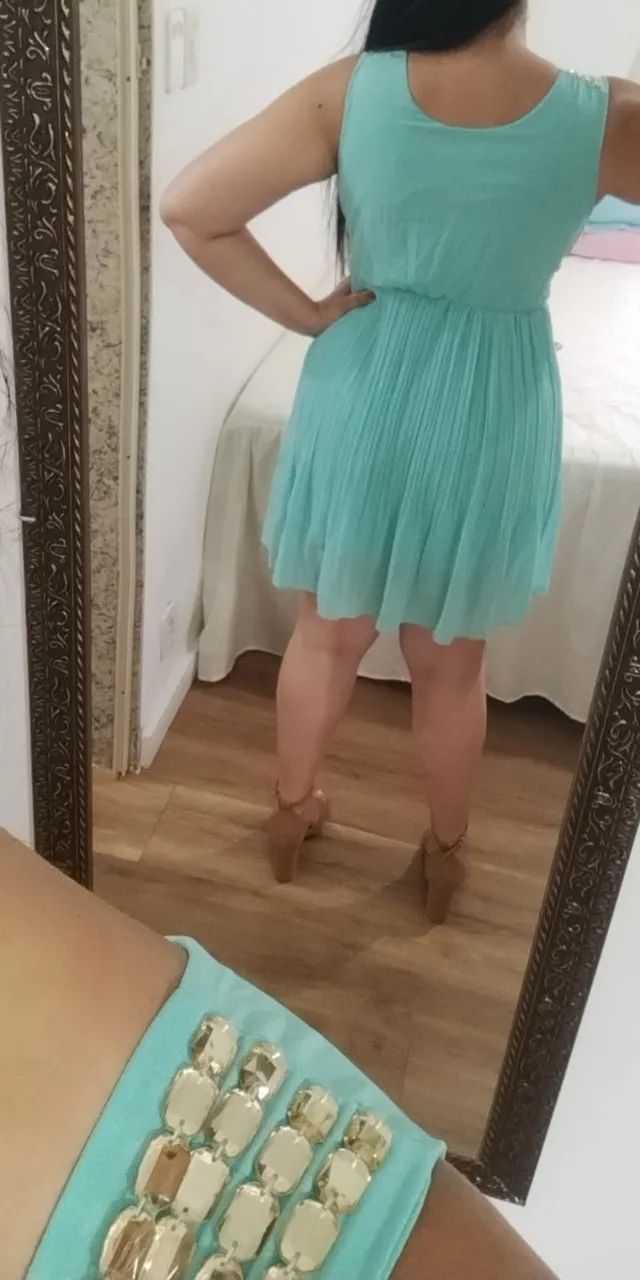 Vestido para festa verde claro - Foto 5