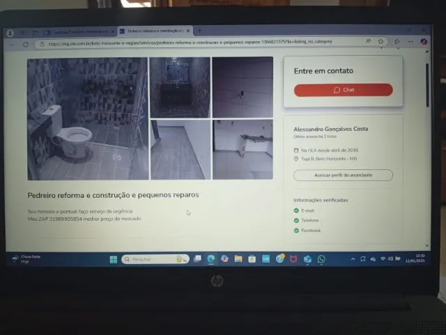 Pedreiro. Cuidado com esse ai da foto.