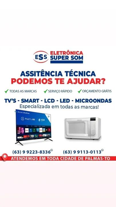 CONSERTAR SUA TV AGORA MICRO-ONDAS PALMAS TOCANTINS ZAP 63- * 