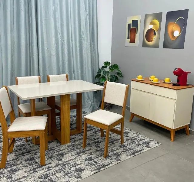 Mesa de Jantar 4 Cadeiras Magic- Produto Novo Entrega Rápida