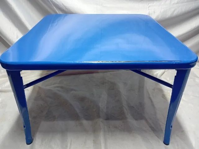 Mesa Infantil Design Tolix Metal Azul - Foto 3