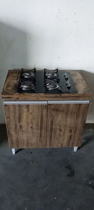 Fogão de 4 bocas Fischer+ balcão de fogão 