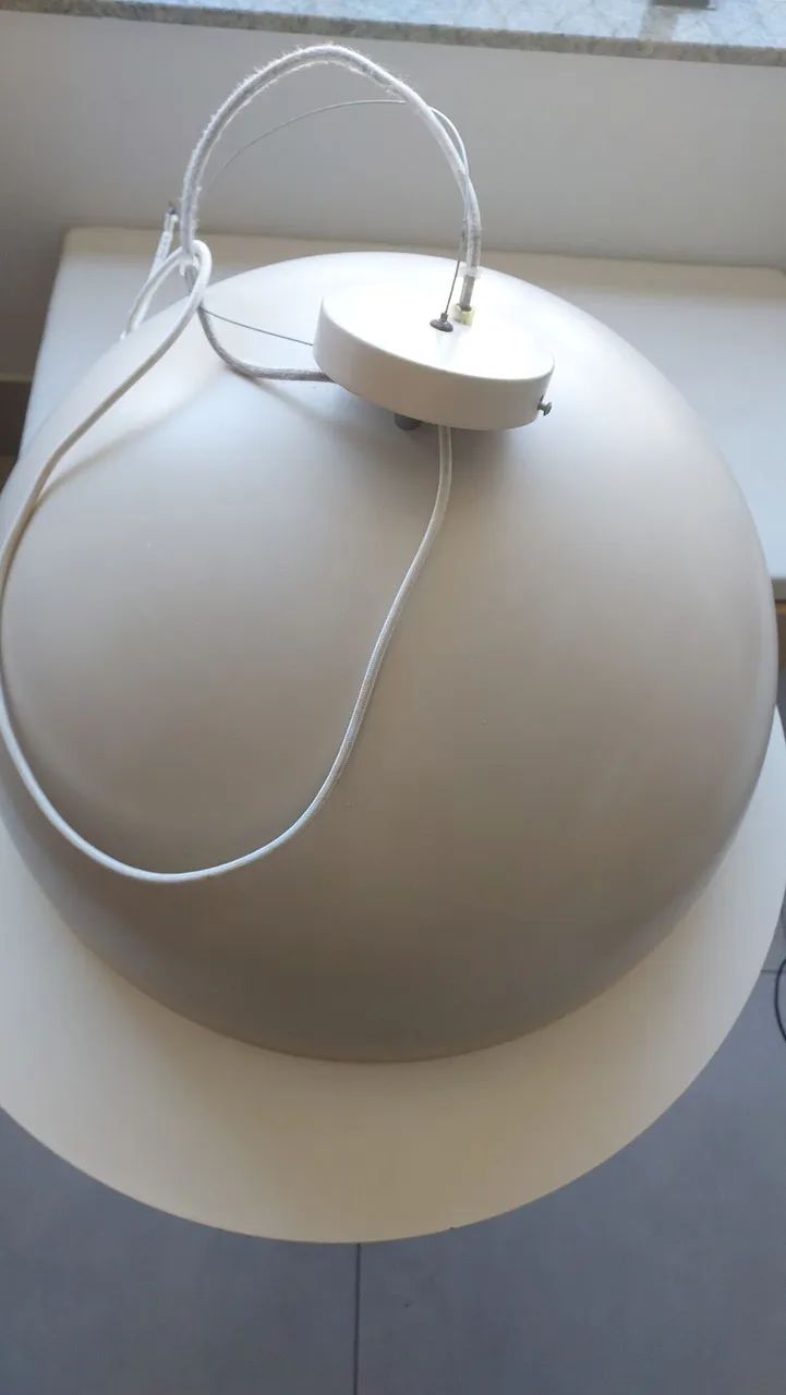 Lustre Luminária Pendente Meia Lua Cuba 60cm