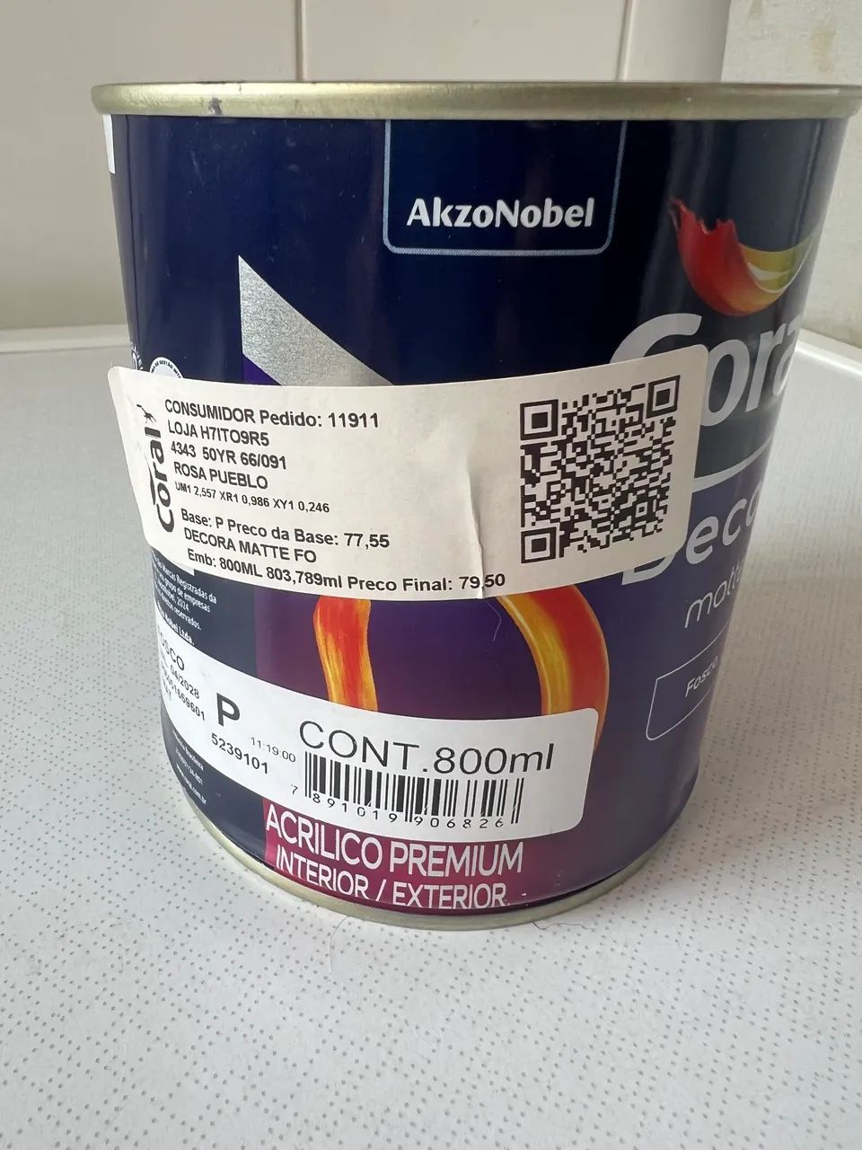 Lata de tinta Coral Decora - cor Rosa Pueblo 